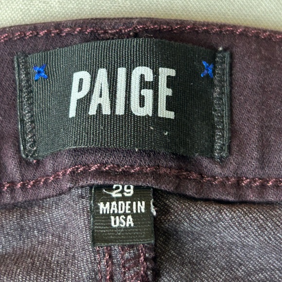 Paige Verguro Ankle Jeans Size 29 Burgundy Stretchy - Picture 4 of 9
